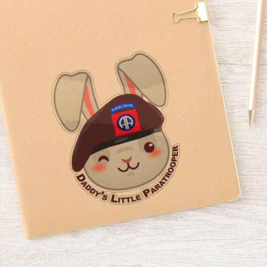 Baby Bunny "Papa's kleine paratrooper" Sticker (Notitieboek)