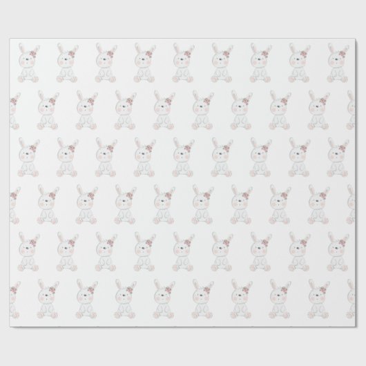 Baby Bunny Pattern Baby shower Cadeaupapier (Vlak)