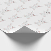 Baby Bunny Pattern Baby shower Cadeaupapier (Hoek)