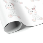 Baby Bunny Pattern Baby shower Cadeaupapier (Rol Hoek)