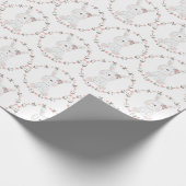 Baby Bunny Pattern Baby shower Cadeaupapier (Hoek)