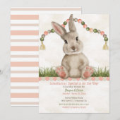 Baby Bunny Peach Ivoor Kaart (Voorkant / Achterkant)