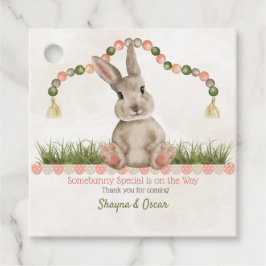Baby Bunny Peach Ivory Sage Bedankjes Labels