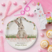 Baby Bunny Peach Ivory Sage Papieren Bordje (Feest)