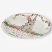 Baby Bunny Peach Ivory Sage Papieren Bordje (Gekanteld)