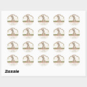 Baby Bunny Peach Ivory Sage Ronde Sticker (Vel)