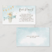 Baby Bunny Pilot Airplane Baby shower Book Request Informatiekaartje (Voorkant / Achterkant)