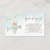 Baby Bunny Pilot Airplane Baby shower Book Request Informatiekaartje (Voorkant)