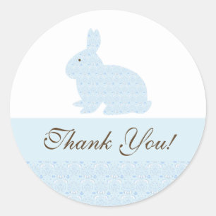 Baby Bunny Rabbit Baby shower Sticker Dank u
