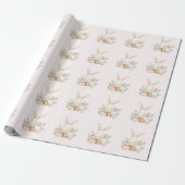 Baby Bunny Rabbit Baby shower wrapping Paper Cadeaupapier (Uitgerold)