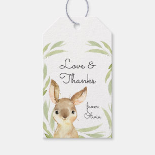 Baby Bunny Rabbit Bedankt voor je plezier Cadeaulabel