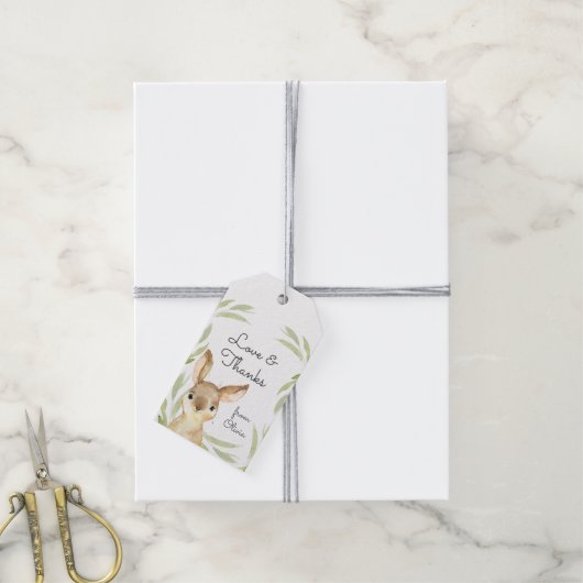 Baby Bunny Rabbit Bedankt voor je plezier Cadeaulabel (Met Touw)