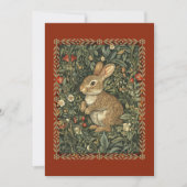 Baby Bunny Rabbit in William Morris Style Garden Kaart (Voorkant)
