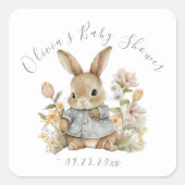 Baby Bunny Rabbit Persoonlijke Square Sticker (Voorkant)
