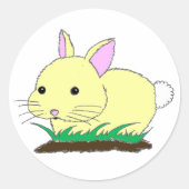 Baby Bunny Rabbit Ronde Sticker (Voorkant)