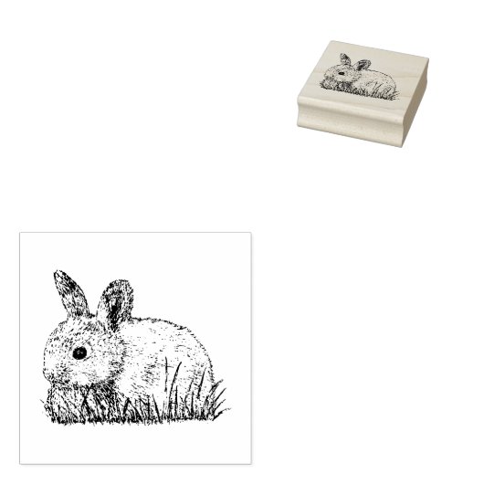 Baby Bunny Rubberstempel (Gestempeld)