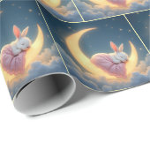 Baby Bunny slaapt op maansikkel Cadeaupapier (Rol Hoek)