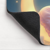 Baby Bunny Slapen op een Maan Muismat (Hoek)