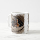 Baby Bunny Snuggled in een Blankie Koffiemok (Voorkant links)