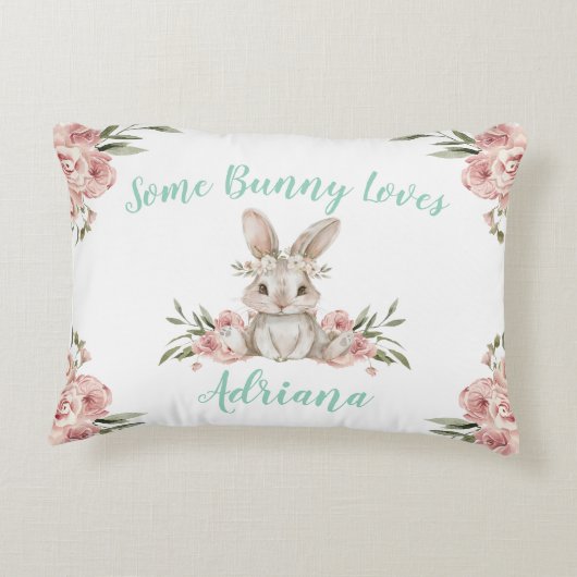 Baby Bunny Some Bunny houdt van je Accent Kussen (Achterkant)
