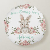 Baby Bunny Some Bunny houdt van je Rond Kussen (Achterkant)