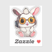 Baby Bunny Sticker with Headphones (Vel)