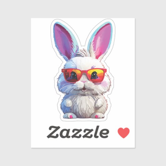 Baby Bunny Sticker with Sunglasses (Vel)