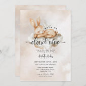 Baby Bunny | Waterverf Baby Shower Uitnodigingen (Voorkant / Achterkant)