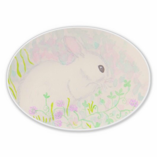 Baby bunny waterverf sticker (Voorkant)