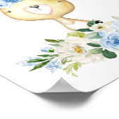 Baby Bunny, Woodland Animals, Boho, Blue Flowers Poster (Hoek)