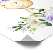 Baby Bunny, Woodland Animals, Boho, Purple Flowers Poster (Hoek)