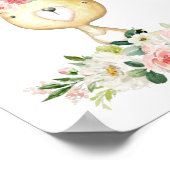 Baby Bunny, Woodland Animals, Boho, Roze Bloemen Poster (Hoek)