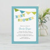 Baby Bunting Baby shower Uitnodiging in Aqua (Staand voorkant)