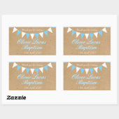 Baby Bunting Blauwe Doop Favor Rechthoekige Sticker (Vel)