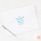 Baby Bunting Blauwe Doop Favor Ronde Sticker (Envelop)