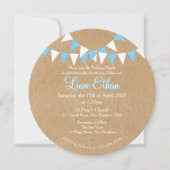 Baby Bunting Blauwe Doop Uitnodiging (Voorkant)
