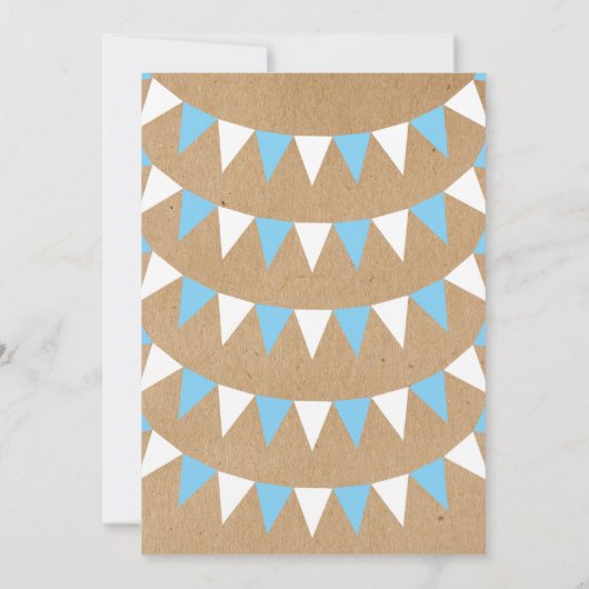 Baby Bunting Blauwe Doop Uitnodiging (Achterkant)