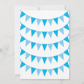 Baby Bunting Blauwe Doop Uitnodiging (Achterkant)
