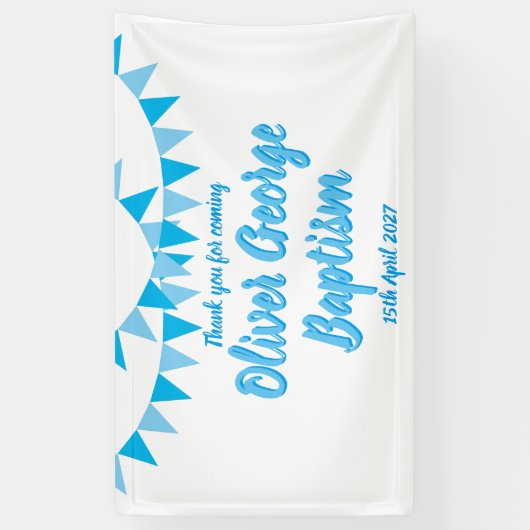 Baby Bunting Blue Baptism Christening Favor Spandoek (Verticaal)