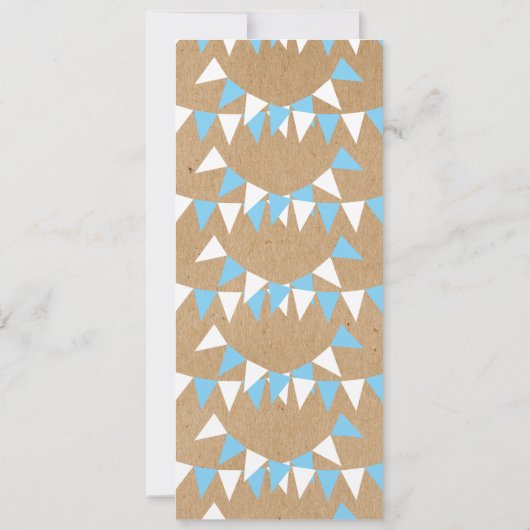 Baby Bunting Blue Baptism Christening Invitation Kaart (Achterkant)