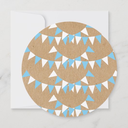 Baby Bunting Blue Baptism Christening Uitnodiging (Achterkant)