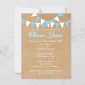 Baby Bunting Blue Baptism Christening Uitnodiging Magnetische Uitnodiging (Voorkant)