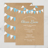 Baby Bunting Blue Doop doopsel Rustiek Kaart (Voorkant / Achterkant)