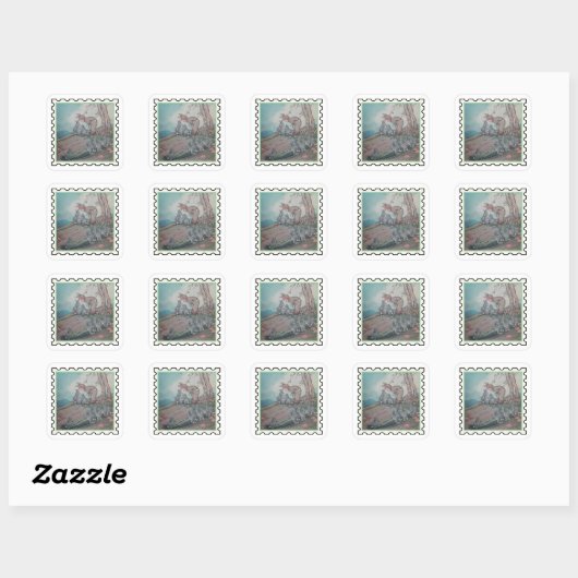 Baby Bunting kinderlied stempelkunst Vierkante Sticker (Vel)