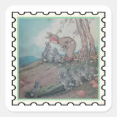 Baby Bunting kinderlied stempelkunst Vierkante Sticker (Voorkant)