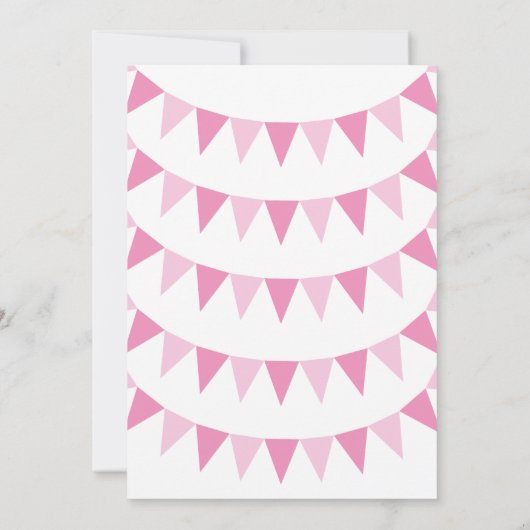 Baby Bunting Roze Doop Uitnodiging doop (Achterkant)