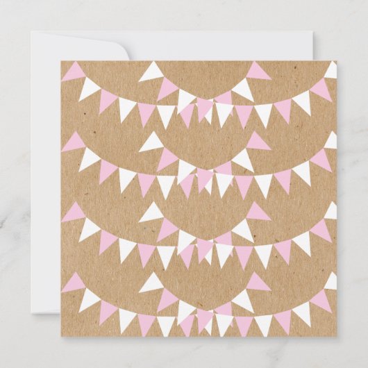 Baby Bunting Roze Doop Uitnodiging doop (Achterkant)