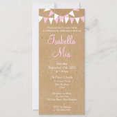 Baby Bunting Roze Doop Uitnodiging doop (Voorkant)