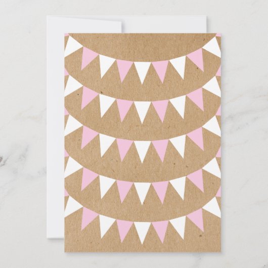 Baby Bunting Roze Doop Uitnodiging doop (Achterkant)