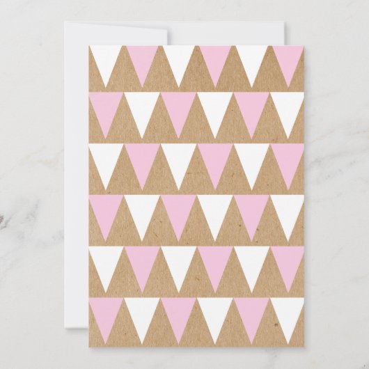 Baby Bunting Roze Doop Uitnodiging doop (Achterkant)